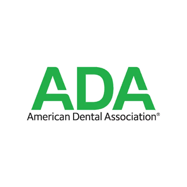 ADA American Dental Association logo in green with registered trademark symbol.